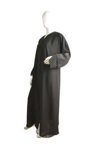 عباية حرير كوري سادة بخياطة مخفيةللامام وأكمام مبت...