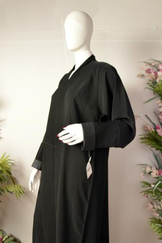 عباية "البايبين الأسود": الأناقة الرسمية بملمس الح...