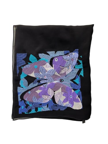 طرحة "بدون اسم" يابانية فاخرة بتطريز الفراشة الملو...