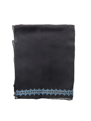 طرحة يابانية سوداء فاخرة بسواد ملكي مطرزة -مركة بد...