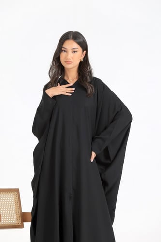 عباية سادة فراشه قماش بدون اسم المميز -عباية فقط