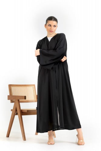 عباية سادة اكمام مربع قماش بدون اسم المميز-عباية ف...