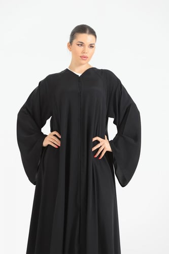 عباية دبل كلوش سادة قماش بدون اسم الراقي-عباية فقط