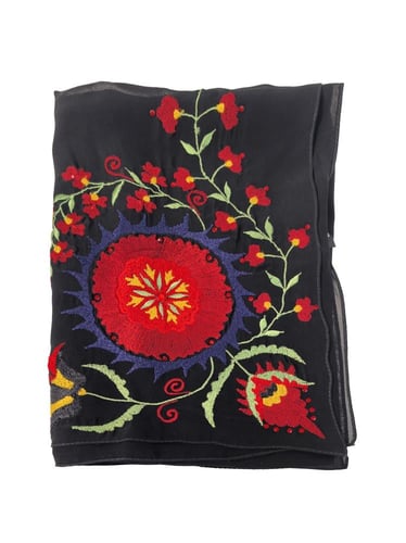 شيلة قماش ياباني درجة أولى بتطريز سوزاني فاخر - أن...