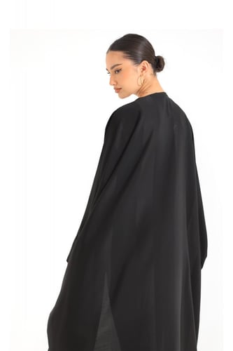 عباية فراشة بقماش ياباني مقلم