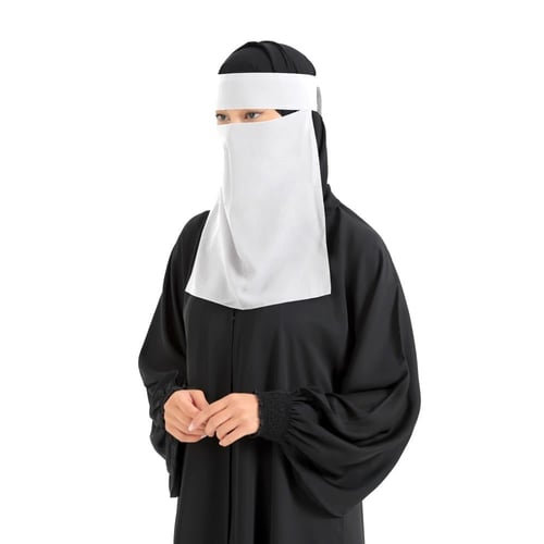 نقاب طويل ماركة بدون إسم مع مقوى خفيف رسمي بدون مط...