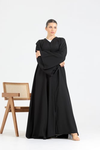 عباية دبل كلوش قماش بدون اسم المميز-عباية فقط