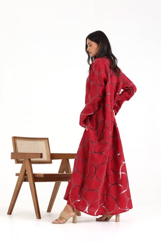 عباية ملون تطريز يدوي