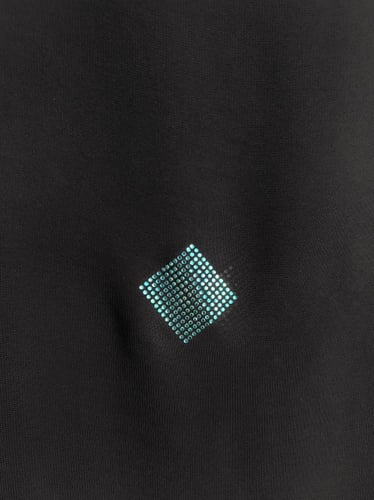 طرحة بدون اسم سوداء بكريستال فيروزي وقماش ياباني ف...