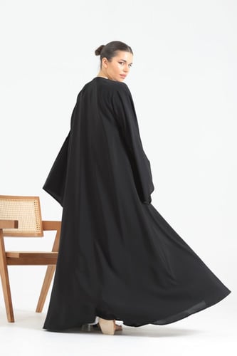 عباية دبل كلوش قماش بدون اسم المميز-عباية فقط