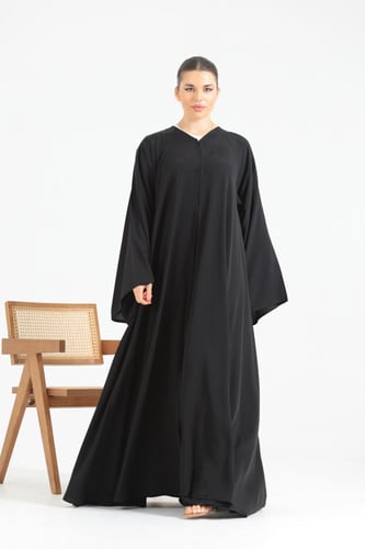 عباية دبل كلوش سادة قماش بدون اسم الراقي-عباية فقط