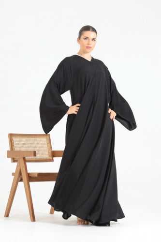 عباية دبل كلوش سادة قماش بدون اسم الراقي-عباية فقط