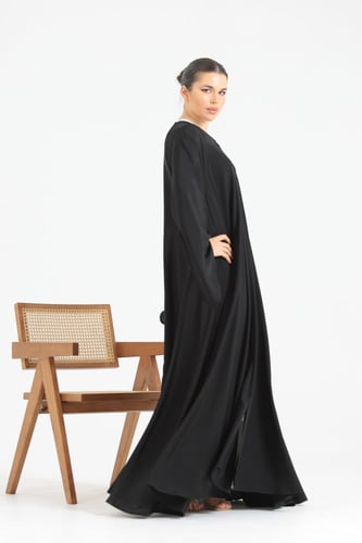 عباية دبل كلوش سادة قماش بدون اسم الراقي-عباية فقط