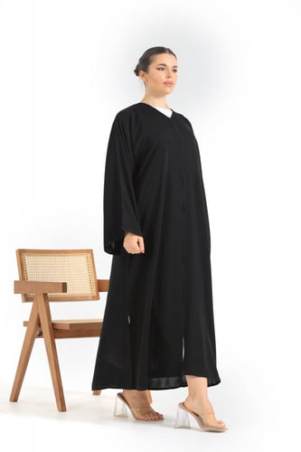 عباية سادة اكمام مربع قماش بدون اسم الراقي -عباية...