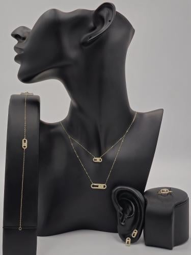 طقم ذهب دورين عيار 18