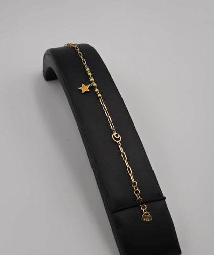 اسوارة ذهب لونين عيار 18