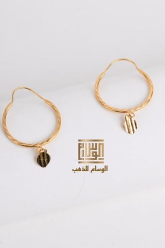 حلق ذهب عيار 21 - G1655