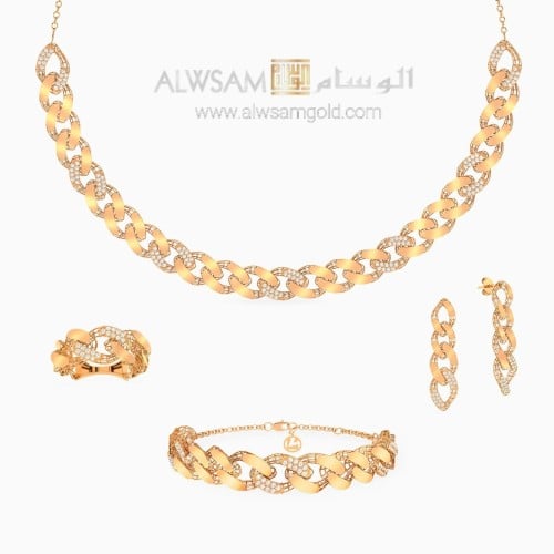 طقم ذهب لازوردي عيار 21