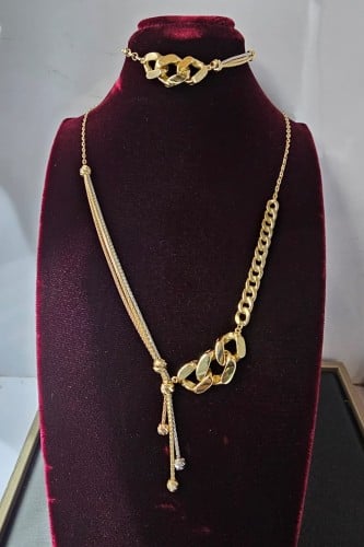عقد وسواره إيطالي عيار 18