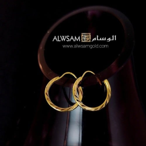 حلق ذهب عيار 21 - G1835