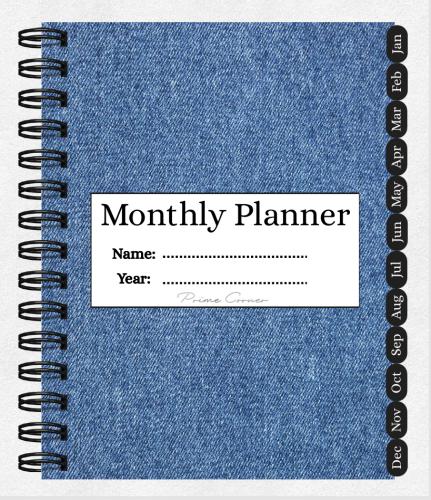 English monthly organizer 4