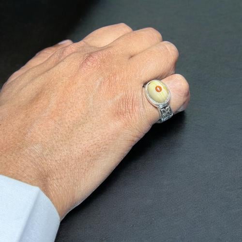 خاتم عقيق سليماني بصياغة اوبال