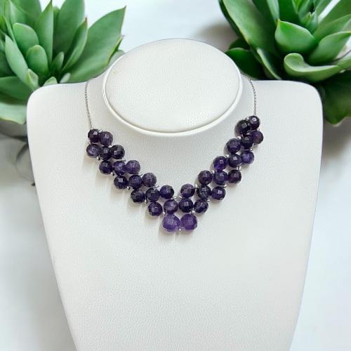 سلسال فضه متوج بحجر الجمشت بموديل جميل