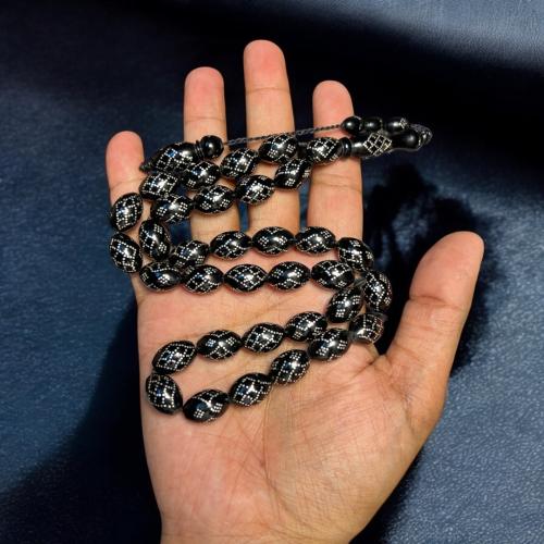 مسباح كوك بتطعيم فضه مقاس10مل عدد33حبه