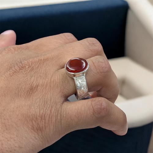 خاتم عقيق كبدي بصياغه اوبال الملكيه