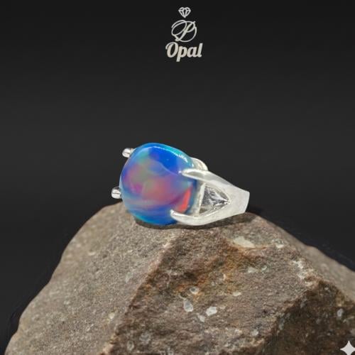 خاتم تراب الاوبال الازرق بصياغه اوبال الملكيه