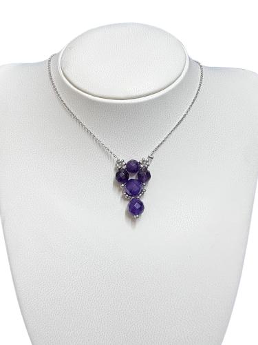 سلسال فضه بحجر الجمشت الطبيعي