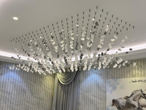 ثريات أحجار الزجاج الفاخرة بتصامبم راقيه - مع الخي...