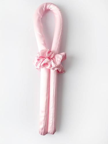 ربطة تجعيد الشعر من دون حرارة وردي