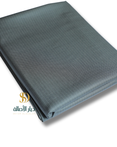 قماش ثوب مقلم عريض لون تيتانيوم