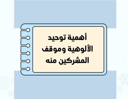 مطوية (اهمية توحيد الالوهية وموقف المشركين منه) توحيد رابع ابتدائي الترم الأول