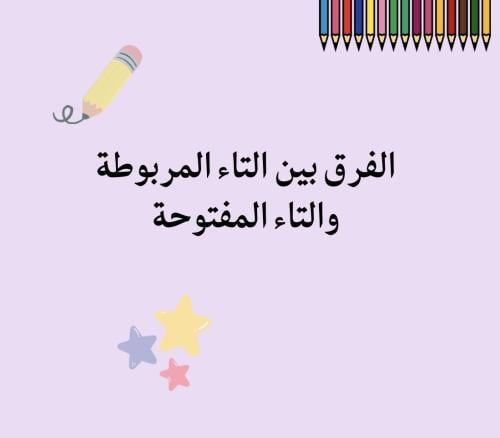 خريطة مفاهيم الفرق بين التاء المربوطة والتاء المفت...