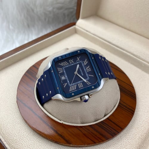 ساعة كارتير كلاسيك ارماني سير ومينا ازرق