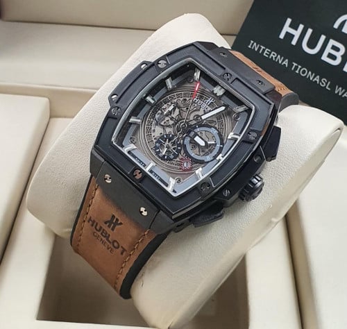 ساعة هوبلت بني ايطار اسود رجالي