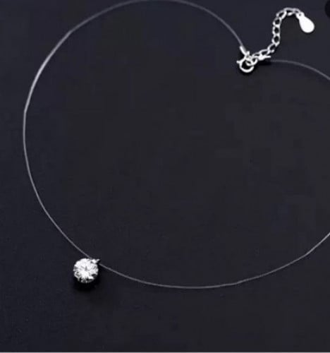 عقد سوليتير من الفضة الاسترلينية عيار 925