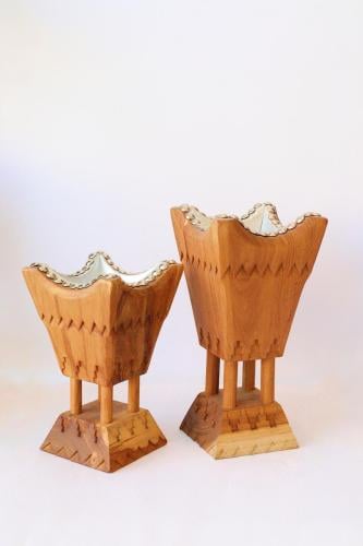 Natural Najdi wood incense holder