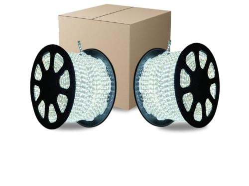 كرتون 2 لفه شريط ليد 50 متر لون ابيض خطين