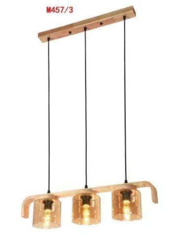 علاقي خشبي لمبات ثلاثية عسلية M457