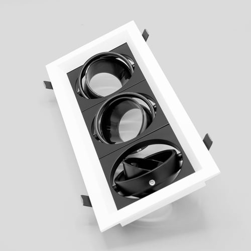 فريم سبوت لايت ثلاثي المونيوم ضد التوهج + لمبة وسل...