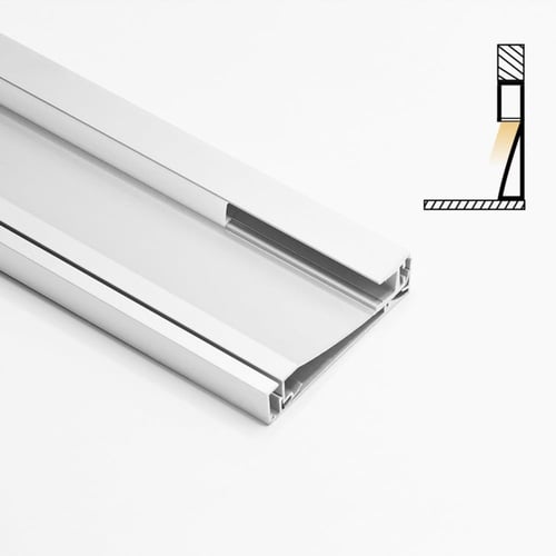 مجرى المونيوم نعلة سفلية 1 متر لانارة شريط الled