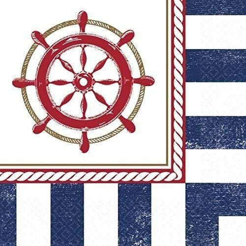 طقم مناديل طابع بحري