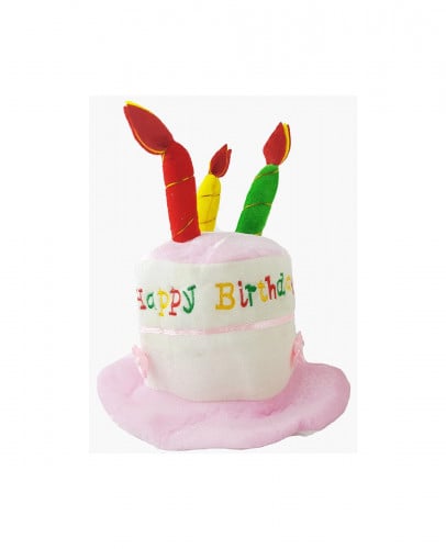 قبعة عيد ميلاد سعيد بشموع وردي