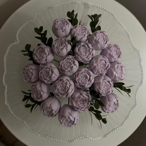 بوكيه صابون الورد المعطر باللون الموف مكون من 20 ق...