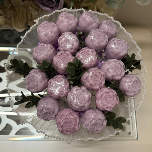 بوكيه صابون الورد المعطر باللون الموف مكون من 20 ق...