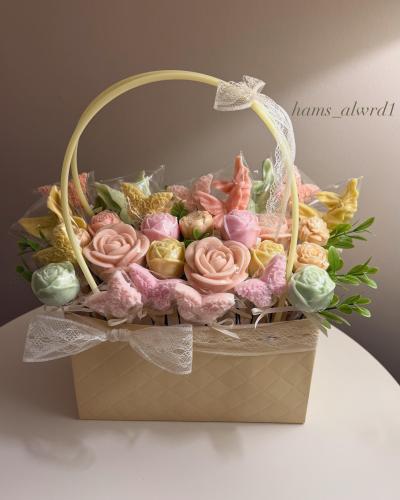سلة الصابون المعطر فراشات وورد بالوان صيفيه