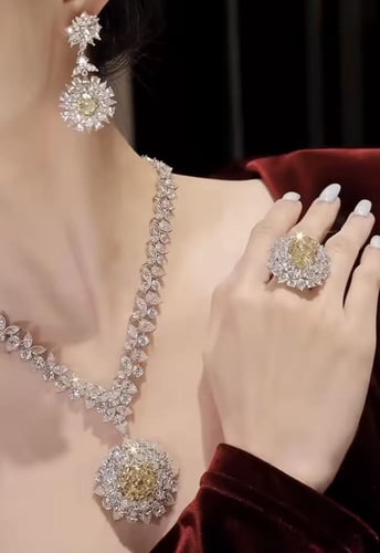 فضة 925 تصميم براند الماس شهير مطلي بالذهب